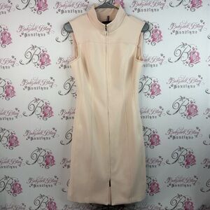 Tommy Hilfiger dress pink peach zip up Elegant Cream Sleeveless Dress